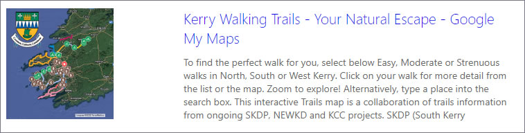 Kerry walking Trails Google Maps