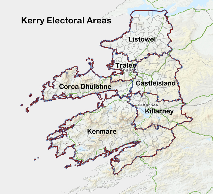 Map of Kerry Electoral Areas